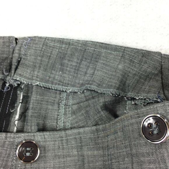 Button Front Pencil Skirt Size Medium Womens Light Gray Casual Career Ruched M - Picture 3 of 7